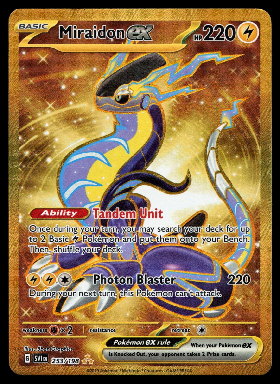 Miraidon ex 253/198 SV01: Scarlet & Violet Base Set Holo Pokemon Card
