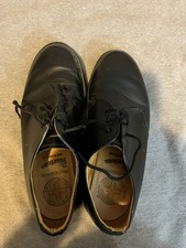 Vintage 90s Doc Martens Oxford Shoes Black Leather Made in England Size 7.5 W