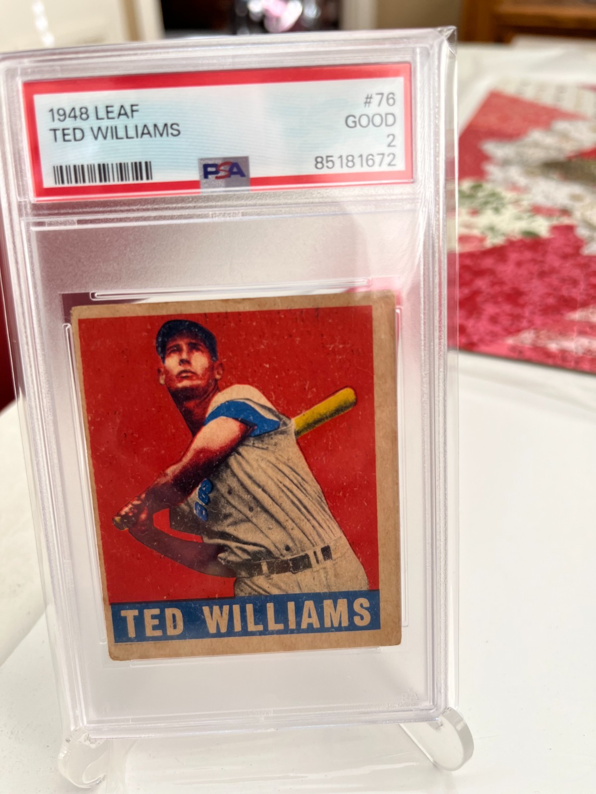 1948 Leaf #76 Ted Williams (The Kid) Red Sox HOF Slugger  - PSA 2 view 15