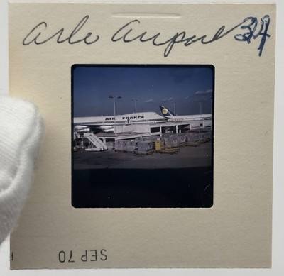 Vintage Kodachrome 35mm Slide - Orly Airport/ Air France Parked At Terminal