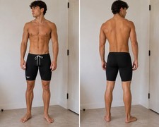 Speedo Men's Swimsuit Jammer Solid USA Adult Black Speedo Size 32