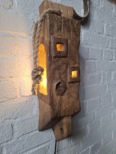 Altholz Lampe Windlicht LED-Holz 53c Eichenbalken Stele Skulptur Laterne Design 