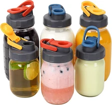 Soligt 6 Pack Mason Jar UPGRADED-6 Pcs Regular Mouth Lids, Red, Blue, Yellow 