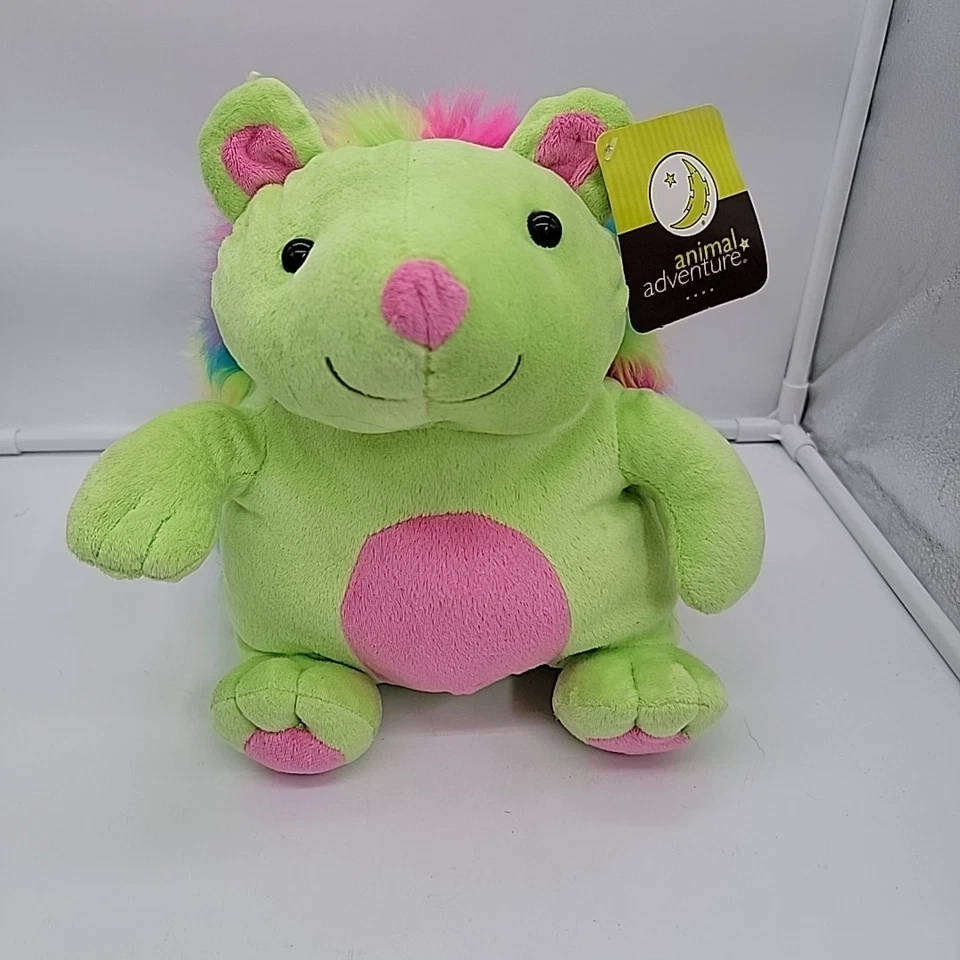 Animal Adventure Green Rainbow Hedgehog 11" Plush Porcupine Stuffed Animal Toy - Image 2 of 4