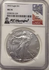 2023 AMERICAN SILVER EAGLE $1 RON HARRIGAL SIGNED NGC MS 70