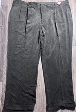 Men s Green Corduroy Solid Pants Cuffed Regul...