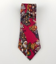 Wembley Silk Christmas Tie Santa Claus Holiday Necktie 58” Made in USA Vintage