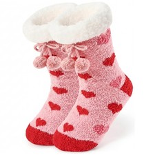 Women  s Fuzzy Slipper Socks With Grippers Cozy Warm Cute Animal Gifts New