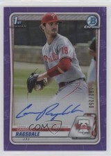 2020 Bowman Draft Chrome Picks Purple Refractor 192/250 Carson Ragsdale Auto wr1