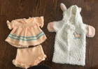 VTG Cabbage Patch Kid Clothing Peach Knit Duck Sweater & Sheep Sherpa Outfit Lot