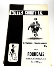 Notts County v Rochdale football progamme Division 4 15th February 1969