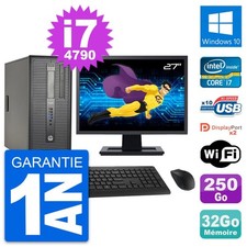 PC Tour HP 600 G1 Ecran 27" Intel i7-4790 RAM 32Go Disque 250Go Windows 10 Wifi