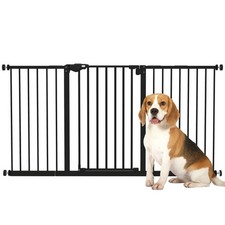 PawHut Adjustable Safety Gate w/ 3 Extensions, 4 Adjustable Screws, Black