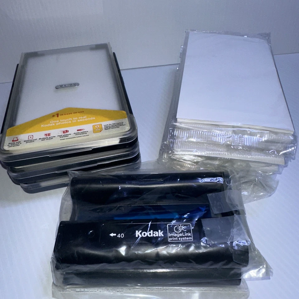 Kodak PH-160 Lot: 3 Paper Trays , 2 Opened Ink Cartridges, and 260 Sheets 4x6" - Image 2 of 4