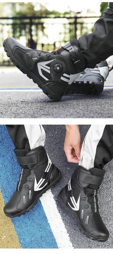 Motorcycle Protective Boots Men's High-top Outdoor Training Cycling Shoes Racing - Picture 21 of 26