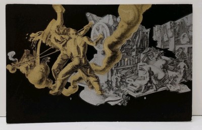 General Motors World's Fair Mural, Body By Fisher, Dean Cornwell 3 Postcard C15
