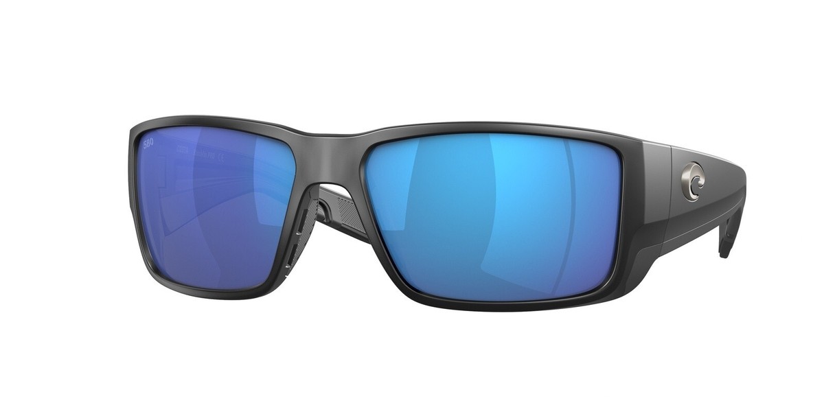 New Costa Del Mar Blackfin Pro Matte Black Blue Mirror 580G