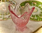 STUNNING FENTON TULIP CANDLE HOLDERS/ STICKS • BRAND NEW! FAIR CRANDBERRY PINK!