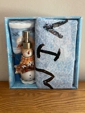 Blonder Home I Love Winter Gift Box NEW Shower Curtain Towel & Lotion Pump Snow