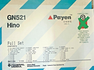 ORIGINAL PAYEN GN521 OE - 04010-0158	FULL ENGINE GASKET SET	FOR  HINO