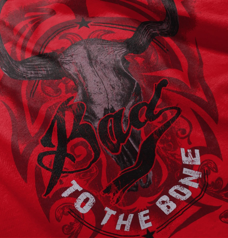 Bad To the Bone Country Ganado Calavera Pun Hombres Informal Cuello Redondo Camisetas Camisetas Foto 3 de 4