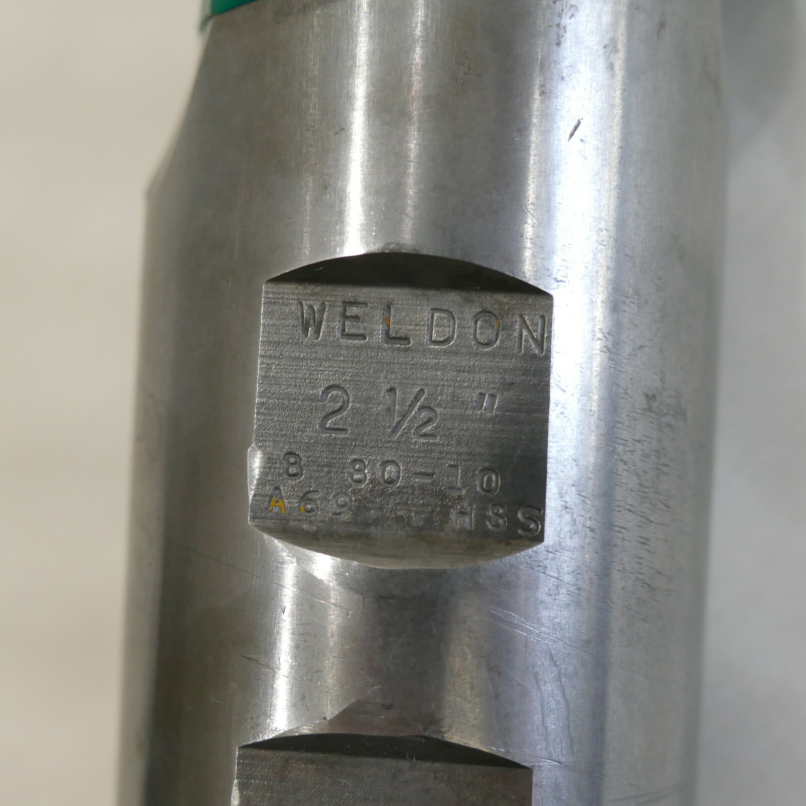 Marked Weldon 2 1/2" B80-10 A69 HSS ~ 2" Shank @ 1/2" Cutting 7 1/4" Long ~ VGC