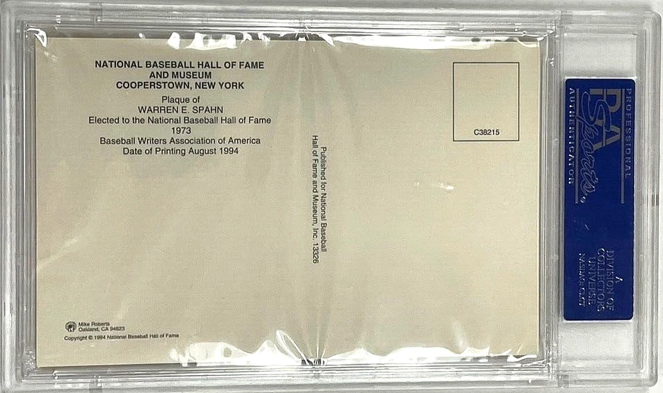 Warren Spahn Signed Gold HOF Plaque Slabbed PSA/DNA Braves - Image 2 of 3