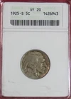 1925-S BUFFALO NICKEL ANACS VF20 *OLD SOAPBOX SLAB*