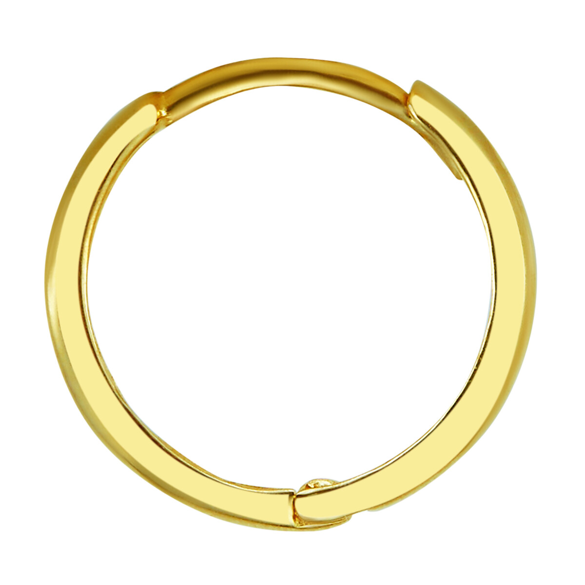 Wellingsale 14k Yellow Gold 2mm Hoop Huggies Earrings (13 x 13 mm)