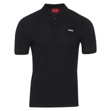 Hugo Boss Men's Donos Polo Black Regular Fit Cotton Short Sleeve