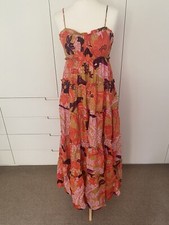 Farm Rio NET SUSTAIN Tiered floral-print LENZING ECOVERO twill maxi, S (uk10)