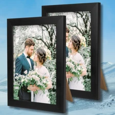2 Pack 5X7 Picture Frame Picture Frame Black Plastic 5X7 Frame for Tabletop Di