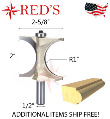 Tideway Carbide Pro LC6073208 2''D x 1''R Bull Nose  1/2'' shank router bit