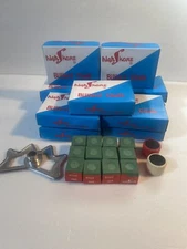 12 Dozen 144 pcs Green Pool Chalk, Gross Billiard Cue Q Stick  Free Bridge Head