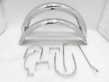 TRIUMPH T140 FRONT & REAR CHROME MUDGUARDS WITH STAYS AND BRACKETS