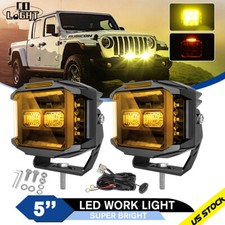 Pair Side Shooter Led Work Driving Lights Spot Fog Pods Amber Drl Fog Lights 4wd Pair Side Shooter Led Work Driving Lights Spot Fog Pods Amber Drl Fog Lights 4wd