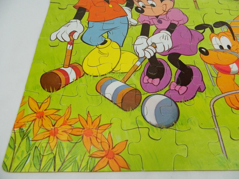 Walt Disney’s Pluto Croquet Time Mickey Minnie Mouse Whitman 100 PCs Puzzle 1982 - Image 4 of 4