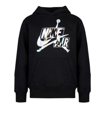 Nike Sportswear Club Fleece Camo Hoodie Boys Black Grey White  86F686-023 NEW