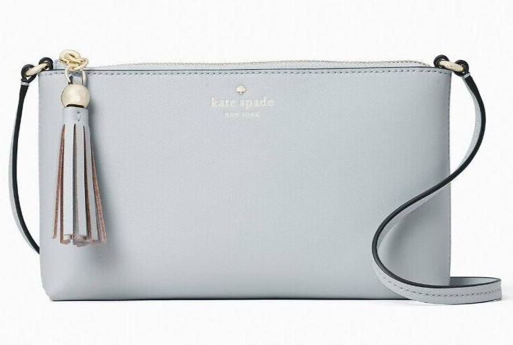 Kate Spade Ivy Street Amy Smooth Gray Leather Crossbody