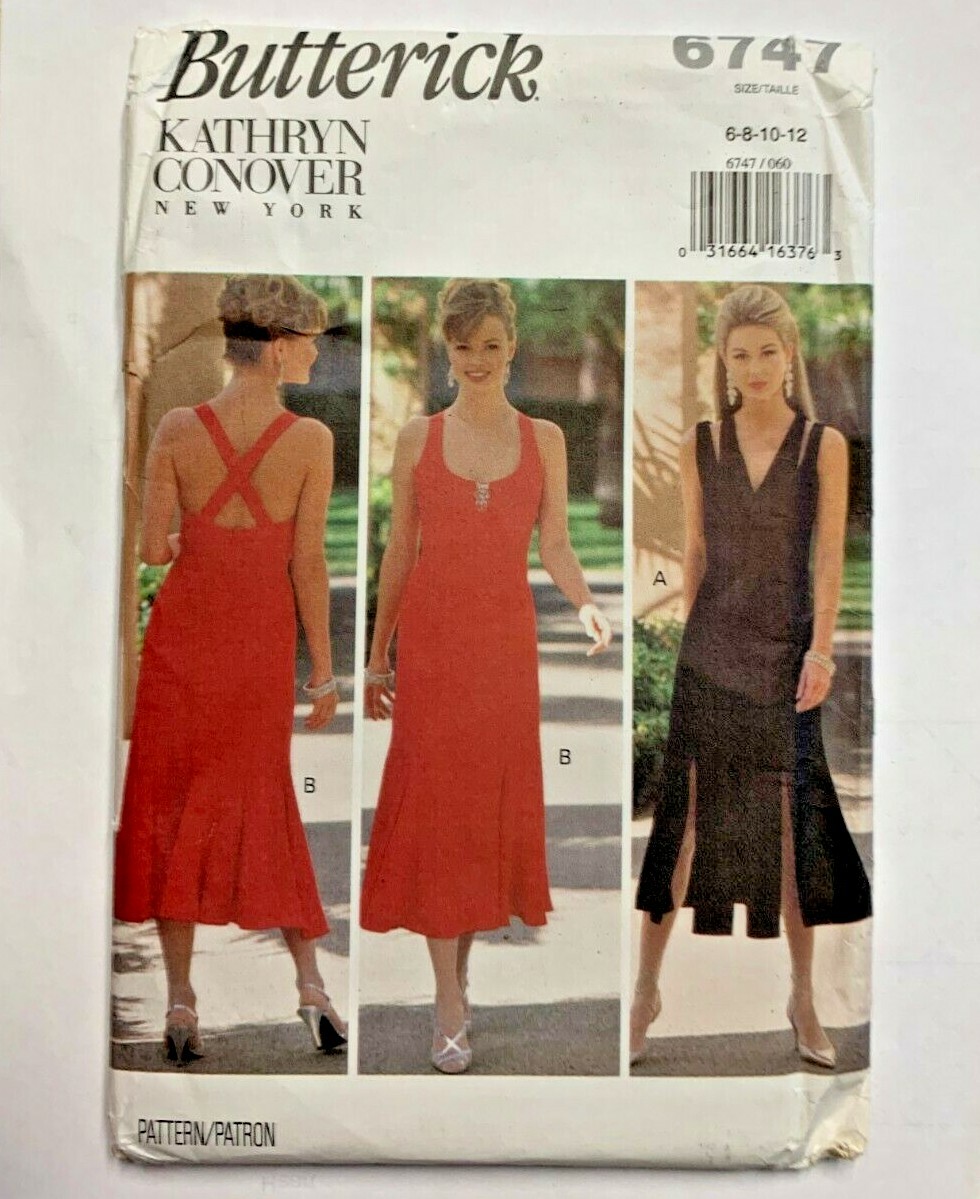 Butterick Sundress Dress Sewing Pattern Uncut New # 6747 Size 6-12 New-image