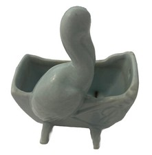 Vintage Cradle Stork Ceramic Planter Baby Shower Gift Room Plant Art Pottery Y1