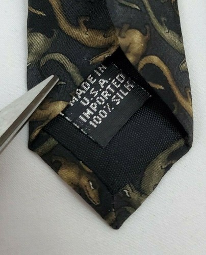 MEN'S NATURA "Leaping Lizards" S/N ES001-012 TIES NECK TIES DESIGNER Novelty - Picture 8 of 8