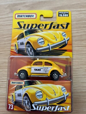 Matchbox Superfast No.73 VW Beetle Taxi Yellow USA Edition Very Rare