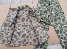 USMC P42 WW2 HBT Frogskin Camouflage Reversible Jacket TROUSERS SET SIZE S