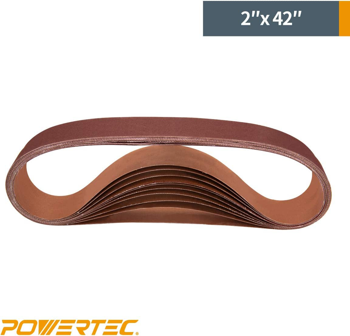 POWERTEC 414212A 1 x 42″ Sanding Belts 120 Grit Aluminum Oxide