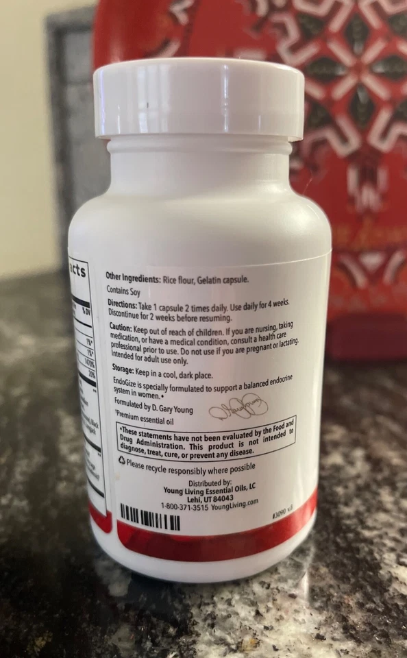 Young Living EndoGize 60 gorras bienestar femenino Foto 3 de 4