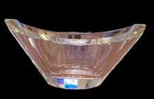 Beautiful Desna Czech Crystal Multi Faceted Clear Small Bowl  2”x5”
