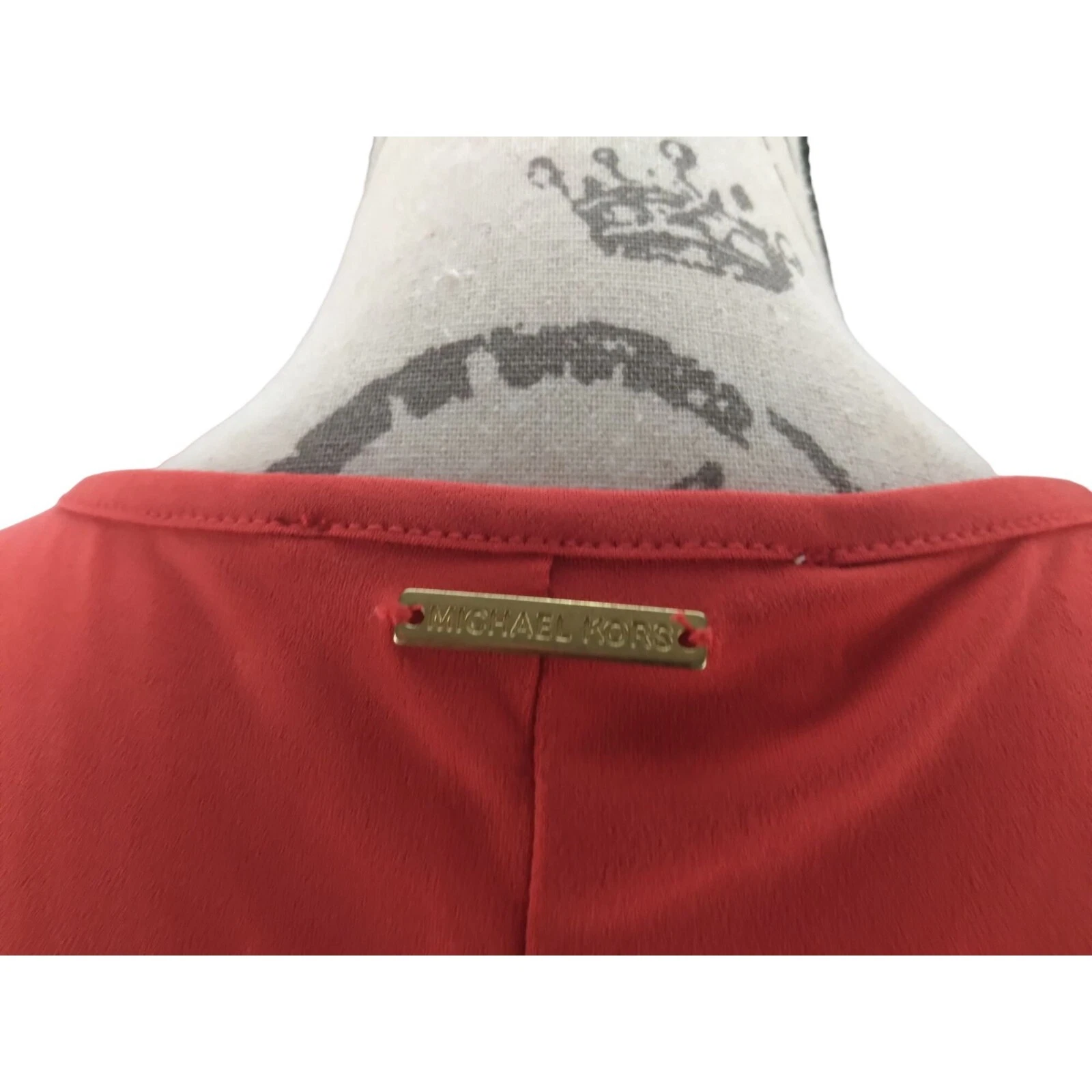 Abito smanicato arancione Michael Kors finto avvolgente con cravatta davanti tg Medium