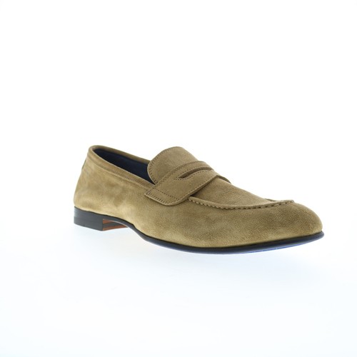Di Bianco Agata Suede Mens Brown Suede Loafers & Slip Ons Penny Shoes 10.5 - Picture 2 of 8