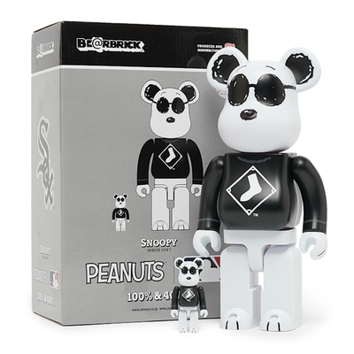 BE@RBRICK - ベアブリック　スヌーピー　MLB × PEANUTS 400％　フィギュアのみ Bearbrick MLB x Peanuts Snoopy (White Sox) 100% & 400% Set | eBay